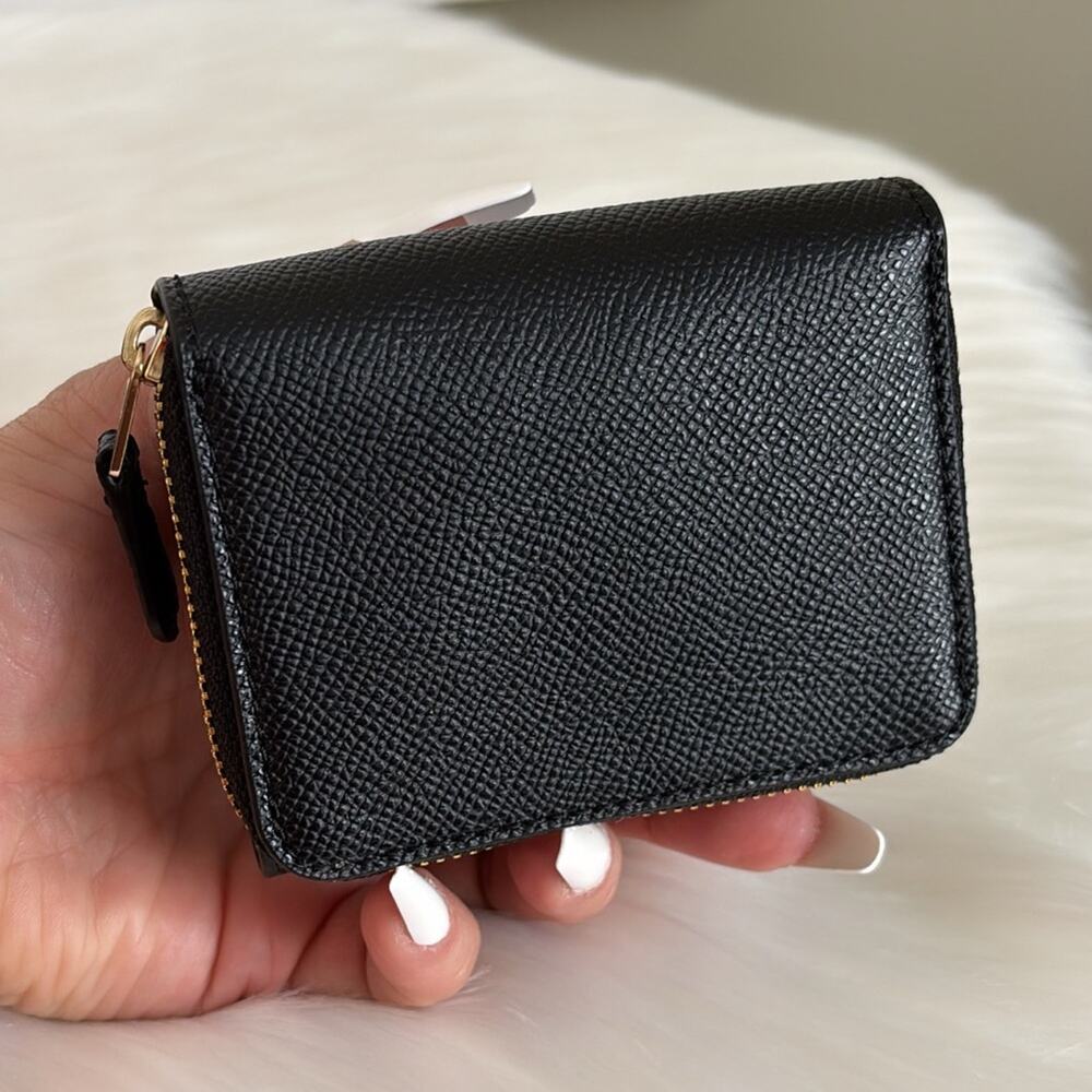 NWT Coach Small Trifold Wallet Black - Picture 2 of 7